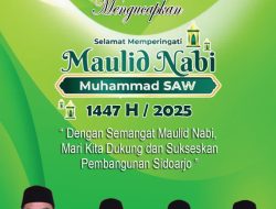 DPRD Kabupaten Sidoarjo mengucapkan Selamat Memperingati Maulid Nabi Muhammad SAW 1447 H / 2025