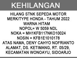 Kehilangan STNK